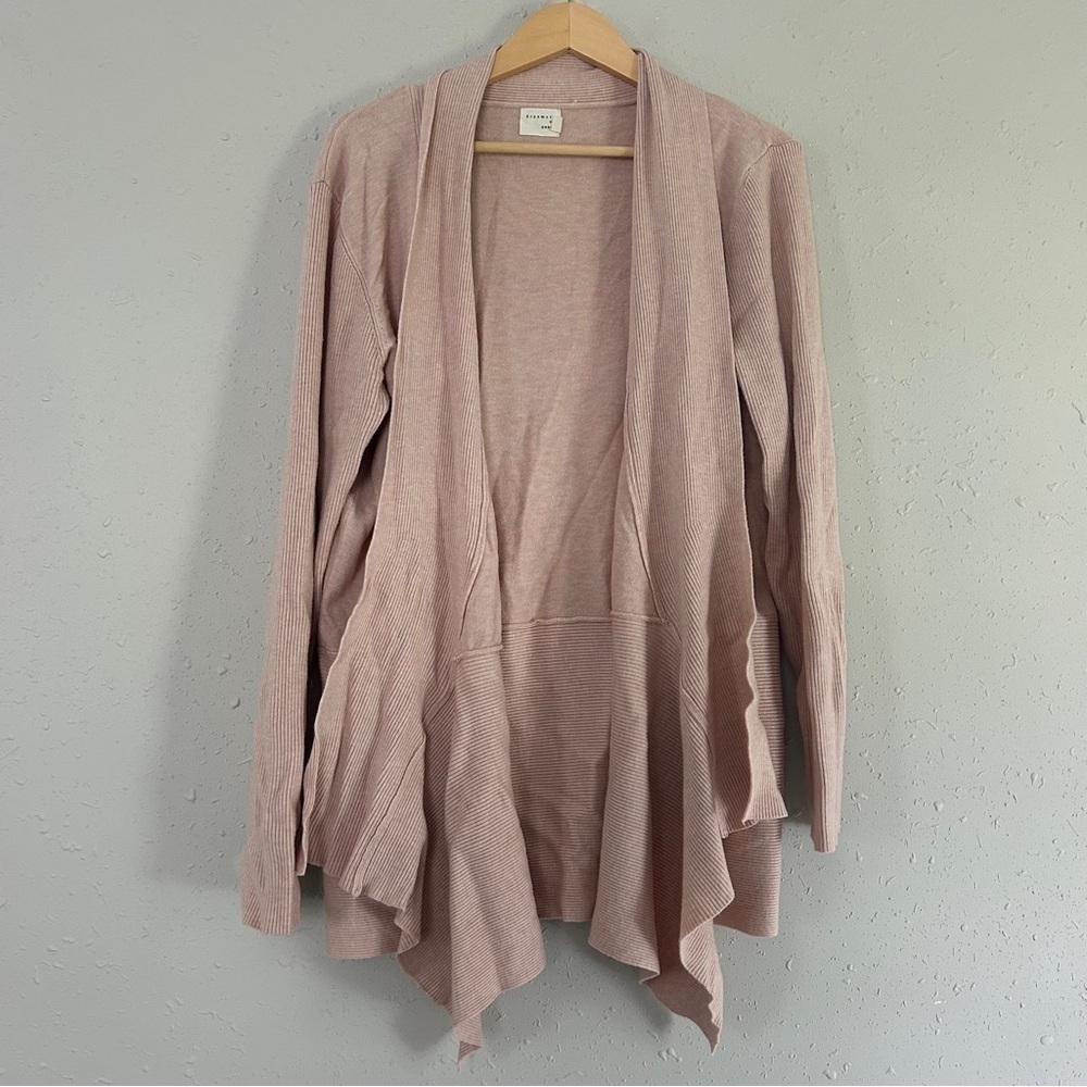 Dreamers By Debut Soft Pink Draped Cardigan Duster Comfy Pastel Casual XXL